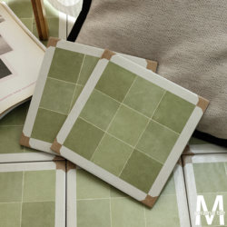 French Retro Green Plaid Tiles Kitchen Bathroom Bathroom Balcony Floor Tiles Restaurant Workwear Shop Tiles