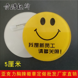 I Am a New Employee, an Intern, Please Take Care of Me. Acrylic Name Badge for Waiter, New Employee Badge