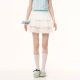 ziziFei summer new American retro a-line high-waist slim white three-layer cake skirt half-body short skirt for women
