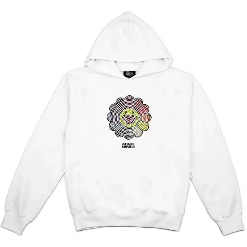 J Balvin Takashi Murakami 村上隆太阳花闪钻连帽衫卫衣男女外套-Taobao