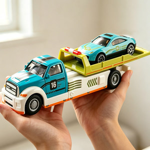 
Children's simulation alloy sliding rescue transport vehicle flatbed road trailer educational and playable engineering vehicle toy model