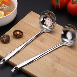 Stainless Steel Soup Spoon, Long-Handled Hot Pot Spoon, Large Soup Ladle, Cooking Spoon, Soup Serving Spoon, Household Kitchen Gadget