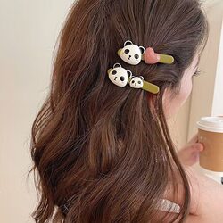 Panda Not Bear~ Cute Hair Clip for Side Bangs, Forehead Clip, Girly Duckbill Clip, Hair Accessory ins Style Hairpin