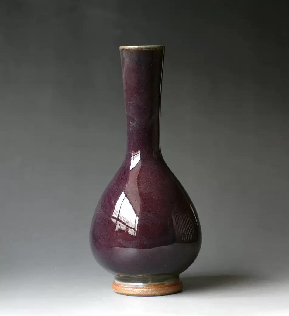 70年代钧瓷一厂葡萄紫釉胆瓶一厂二厂