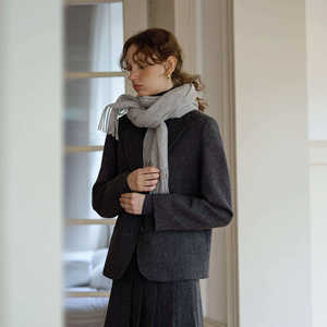 
Retro herringbone wool casual loose short suit woolen jacket for women autumn and winter new woolen commuting Korean version