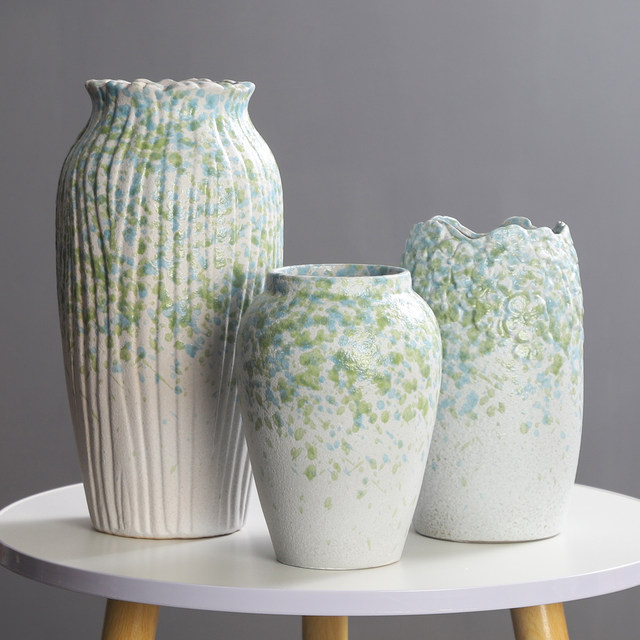 
Non-porous new Chinese style ceramic vase home living room decoration simple ornaments entrance dry flowers starry flower vase