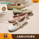 Hot air flat-sole single shoes for women in spring 2025 new one-length strip light mouth women's shoes with skirt casual shoes