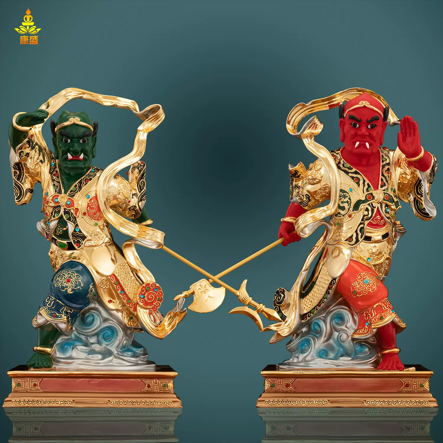 銅細工 千里眼 順風耳 仏像 書道具 文房具装飾品 工芸品 美術品 置物