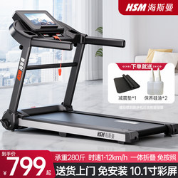 HSM Treadmill for Home Use, Small Foldable Multi-Functional Electric Walking Machine, Silent Fitness Equipment