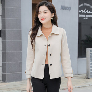 Double -sided velvet coat female short small little spring and autumn new woolen woolen woolen woolen jacket reduction dolls doll paddy mothers