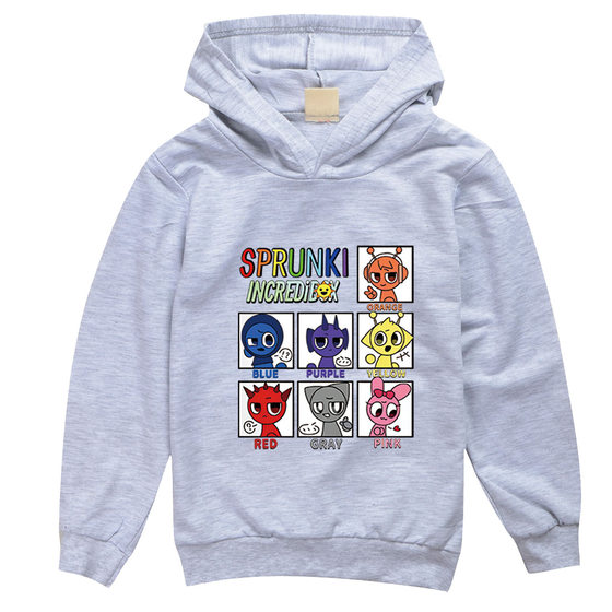 
Rhythm Box Sprunki long-sleeved sweatshirt thin 2025 cartoon game boys T-shirt cotton hooded pullover top