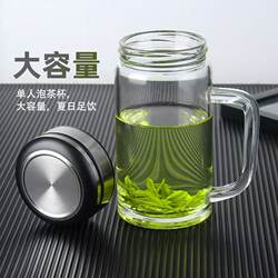 Single-Layer Glass Cup, Large Capacity, Heat-Resistant, Anti-Scalding Tea Cup, Single-Handle Office Water Cup