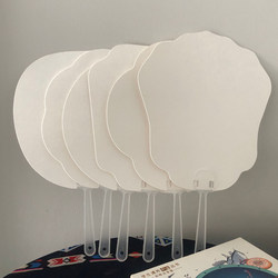 White Cardboard Fan Blank Round Fan for Painting DIY Water Painting Lacquer Painting Tie-Dye Handmade Intangible Cultural Heritage Creative Art Paper Fan