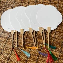 Traditional Lacquer Fan with Thickened Rice Paper, Blank DIY Calligraphy Fan, Ancient Style, Special Fan for Lacquer Painting