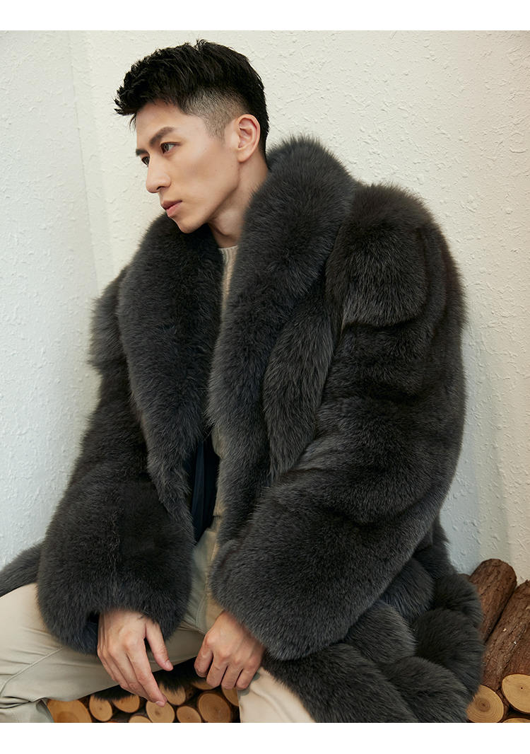 サガフォックスファーコート メンズ - フィンランド輸入 冬用コート