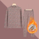 Middle-aged and elderly women's thermal underwear, grandma's autumn clothes and autumn trousers set, mother's floral home clothes, thickened pajamas, autumn and winter