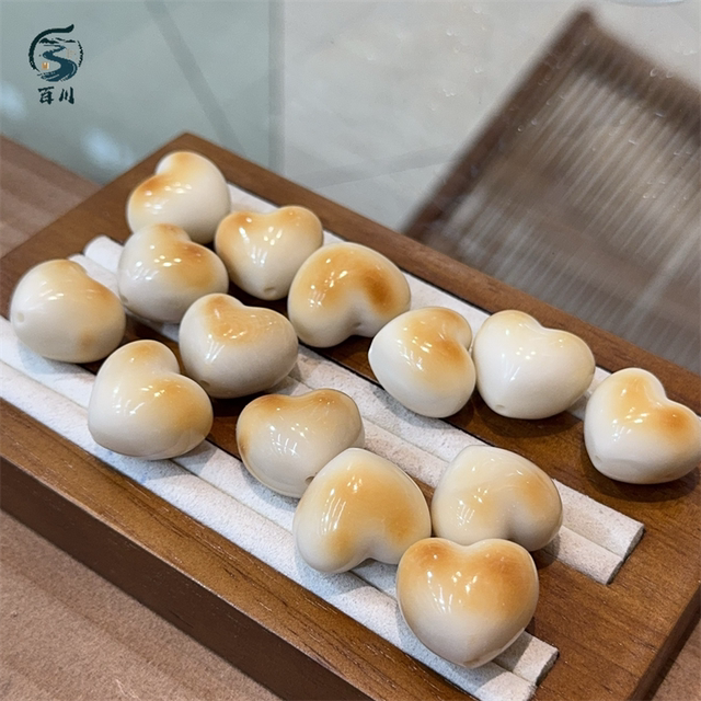 Charcoal-grilled natural ivory peach diy accessories hand-woven hand rope necklace Wenwan Buddha beads jewelry spacer beads