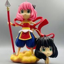 Domestic Anime Spy X Family Anya Cosplay Nezha Double-Headed Statue Boxed Figure Model
