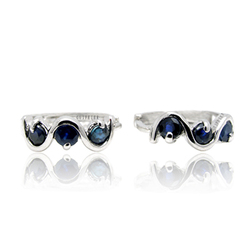 Natural Sapphire Earrings In 925 Silver By Guifeier