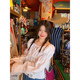 Luoluo style French white shirt women's 2024 new spring lace lace splicing design top for women