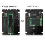 M.2 NGFF MSATA TWO -IN -SATA SERIAL PORT USB3.0 Коробка ротора SSD SOLID -State Hard Disk Box