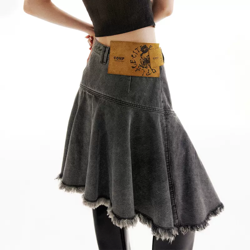 CONP 24SS Label Dislocation Denim Skirt AbQtZ-m94993585937  