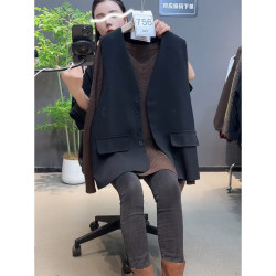 European large size women's outerwear suit and vest