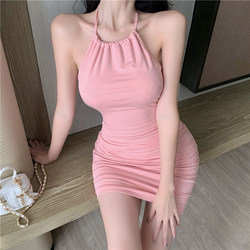 Sexy Tight-Fitting Hip-Hugging Suspender Dress for Women, Spring and Autumn Slim-Fit Dress with Waist-Cinching Elastic Design, Hot Girl Base Skirt