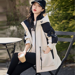 
Parker Women's Autumn New Fashion Hooded 2026 Korean Style Western Loose Jacket Slimming Hot Style Windbreaker Jacket