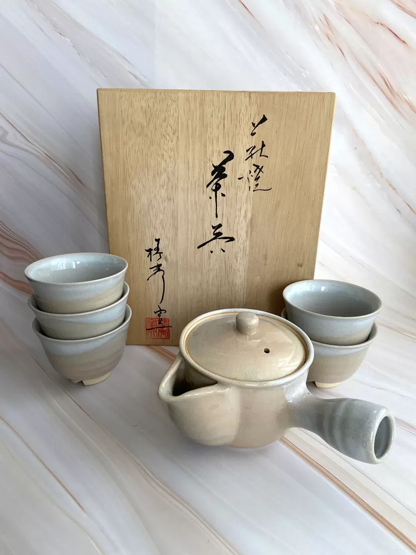 萩焼窯元 天鵬山 茶器 急須と湯呑みセット