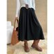 Commuter style paper sheet soft glutinous long skirt for women in autumn and winter French temperament elastic waist draped slim a-line skirt