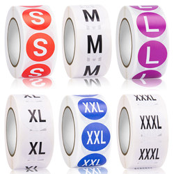 Clothing Size Label Stickers, Clothing, Shoes and Hats Size and Model Self-Adhesive Labels, Decorative Round Stickers
