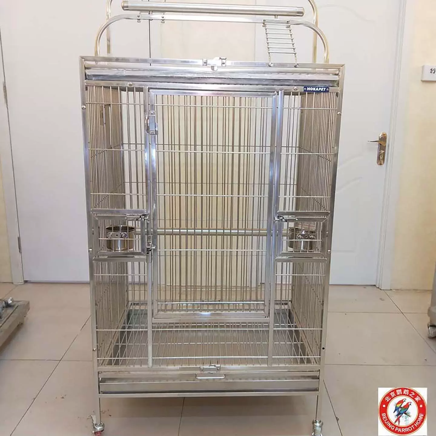 鳥籠 橫絲立柱鳥籠開頂鳥籠動物籠飼養箱鸚鵡鸚鵡籠立柱鳥籠堅固鳥籠方