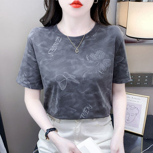 
Pure cotton women's short-sleeved summer women's T-shirt ins loose T-shirt casual printing 2026 new versatile tops