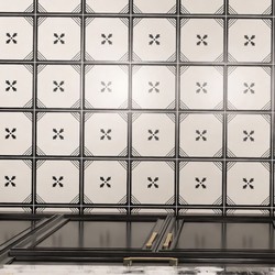 Medieval Style Retro Black and White Tiles 200X200 Non-Slip Tiles for Bathroom, Kitchen, Balcony, Restaurant, Milk Tea and Coffee Shop