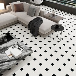 French Retro Beige Checkered All-Ceramic Tiles 200 Bathroom Restaurant Kitchen Entrance Entrance Balcony Floor Tiles 300