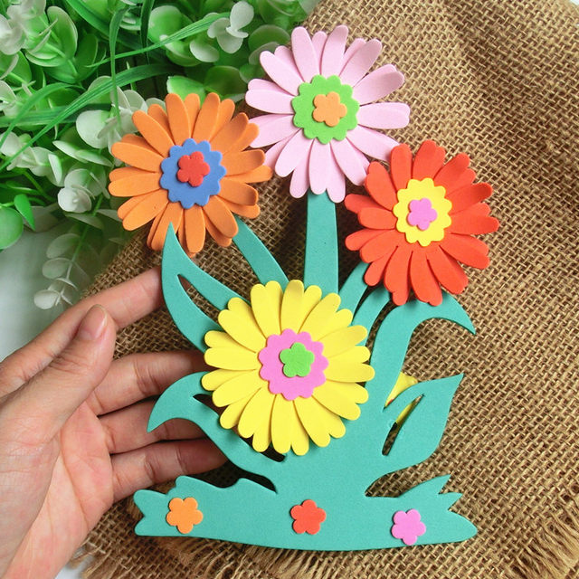 Kindergarten classroom newspaper layout board decorative theme foam wall sticker mushroom flower car daisy large flowers
