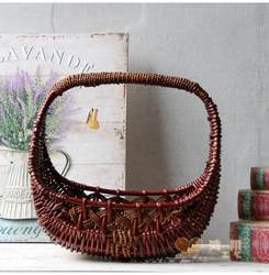 Wicker Handmade Gift Basket, Flower Arrangement Basket, Wicker Flower Basket, Hand-Held Basket, Flower Arrangement Gift Basket