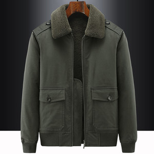 
2024 new winter cotton-padded jacket for men, velvet and thickened outdoor multi-pocket lapel cotton-padded jacket, loose large size warm jacket