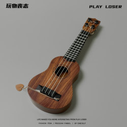 Guitar Mini Ukulele Musical Instrument Can Be Played, Home Decoration Ornament, Guitar Toy for Beginners and Novices to Practice