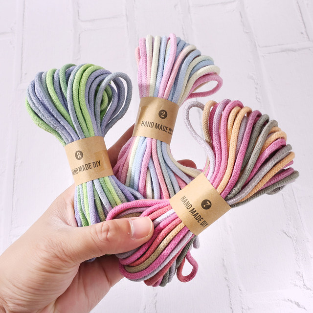 3mm gradient color core-spun cotton rope 10 meters diy bracelet bag strap braided rope macrame mobile phone bag hanging braid