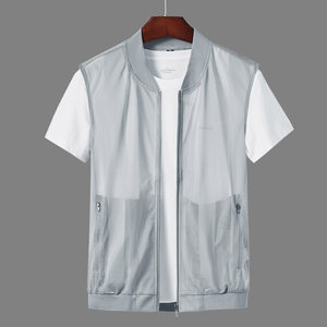 
2024 Ice Silk Vest Men's Summer Thin Outdoor Fishing Vest Sunscreen Quick-Drying Multi-Pocket Men's Vest