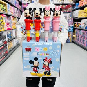 
Disney Minnie Mickey Bubble Stick Machine Manual Waving Blowing Big Bubble Stick Replenishment Park Children's Toys