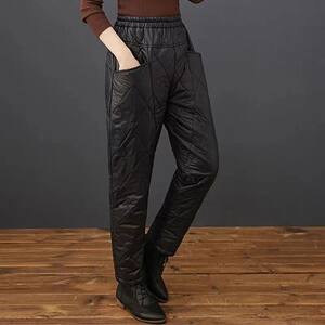 
Down cotton pants for women, autumn and winter 2025 new outer wear fashionable mom loose thickened bottoming warm pants