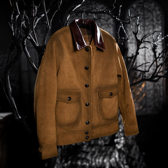 
Mochen men's American retro casual spring and autumn new style F072 lapel cowhide suede genuine leather jacket