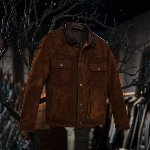 
Mo Chen Men's Genuine Leather Clothes F506 American Short Top Cowhide Reverse Fleece Men's Lapel Slim Leather Jacket