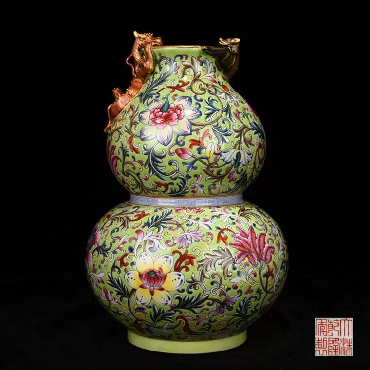 清乾隆粉彩八仙过海人物纹八方瓶古玩古董艺术瓷器老货收藏2212