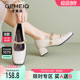 Gomeqi French Mary Jane Women's Shoes 2025 Spring New Retro Square Toe Light Mouth Single Shoes Fairy Style High Heels
