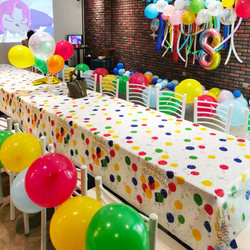 Xiaohongshu Disposable Tablecloth Round Children's Birthday Party Class Activity Classroom Decoration Rectangular Tablecloth