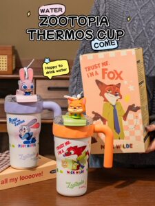 
Zootopia Judy Nick co-branded thermos cup for women high-looking 2025 new couple water cup large capacity